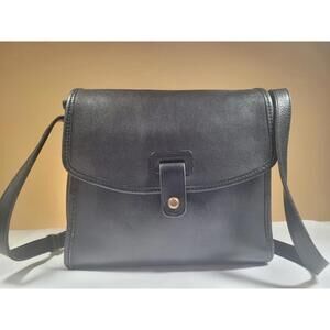 VINTAGE COACH MULBERRY 027-8143 BLACK LEATHER CROSSBODY HANDBAG